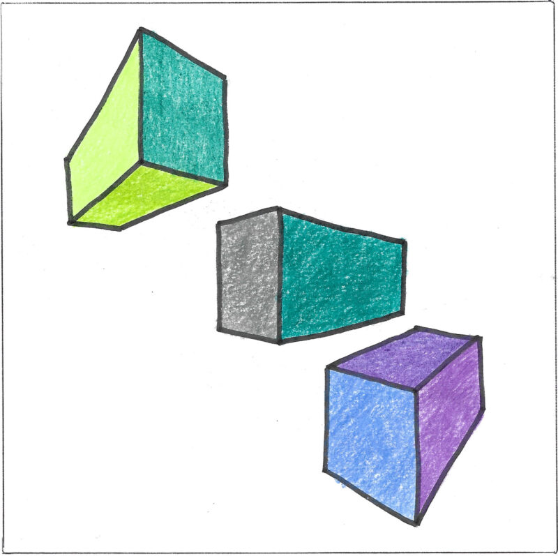 Two-Point Perspective Drawing - Art Worksheet: Boxes - Image 4