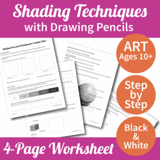 Drawing Basics: Shading Techniques in Pencil - 4-Page Worksheet