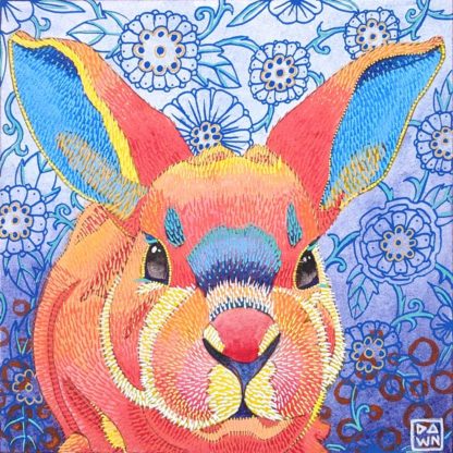 “Bunny Willow” mixed media painting