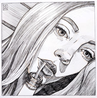 Sktchy portrait: Woman with Straw