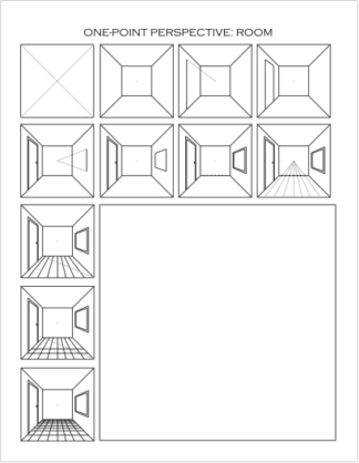 Drawing One-Point Perspective Worksheet: Room