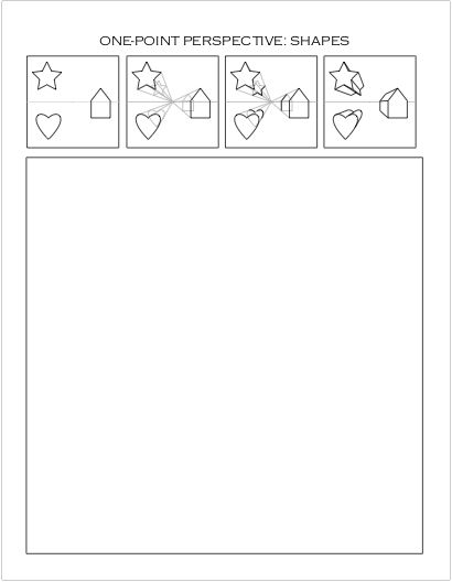 one-point perspective worksheet: shapes