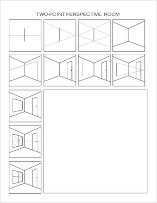 Drawing Two-Point Perspective Worksheet: Room