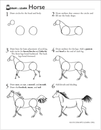 How to Draw a Horse Worksheet front