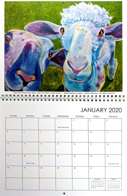 2020 Art Calendar by Dawn Pedersen: January
