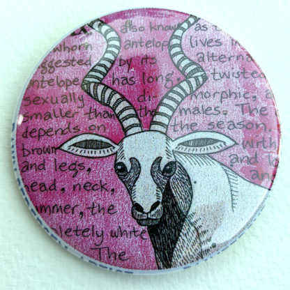 Addax antelope 2.25" Button Pin