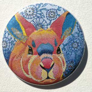 Willow rabbit bunny 2.25" Button Pin