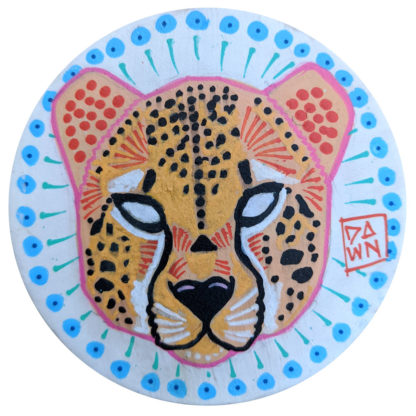 Cheetah hand-painted ornament