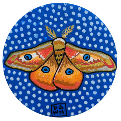 Emperor moth hand-painted ornament