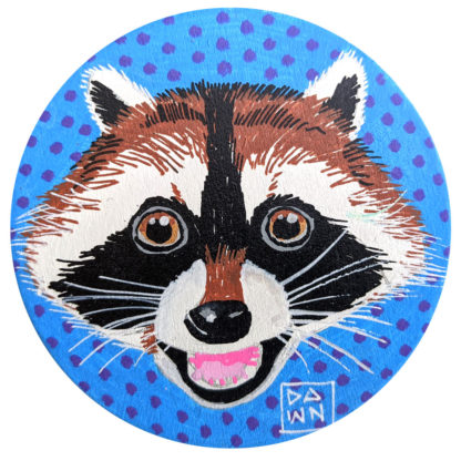 Raccoon hand-painted ornament