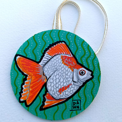 goldfish 1 ornament with ribbon