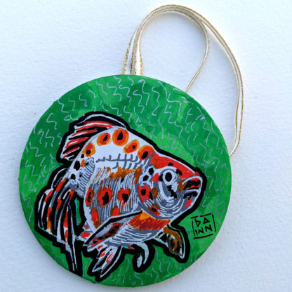 goldfish 2 ornament with ribbon