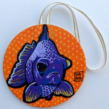 goldfish 3 ornament with ribbon