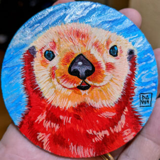 sea otter custom ornament in acrylic paint