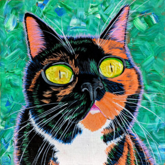 Maggie cat painting in acrylic