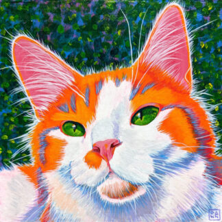 Mina cat painting in acrylic