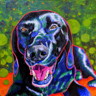 Buster acrylic dog painting
