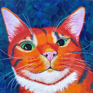 Clemens acrylic cat painting by Dawn Pedersen