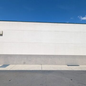 Blank wall prior to painting the mural