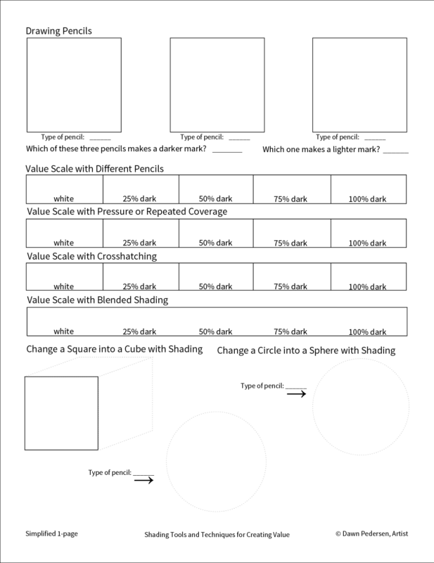 Drawing Basics: Shading Techniques in Pencil - 4-Page Worksheet - Image 6